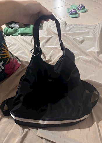 Siyah Tokalı Spor Kadın sırt ve kol Çanta - Görsel 3