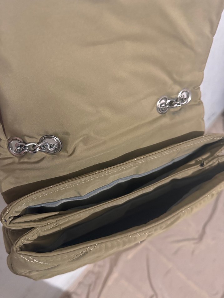 Bej Zincir Detaylı Kadın Omuz Çantası - Görsel 5