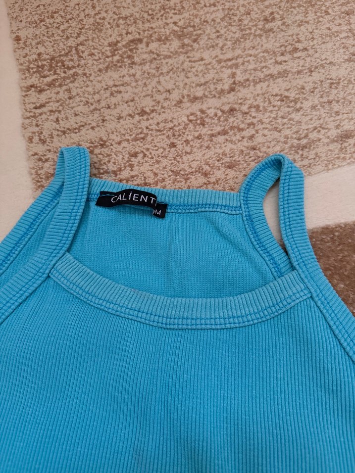 Pembe ve mavi  Mini Kadın Atlet top - Görsel 2