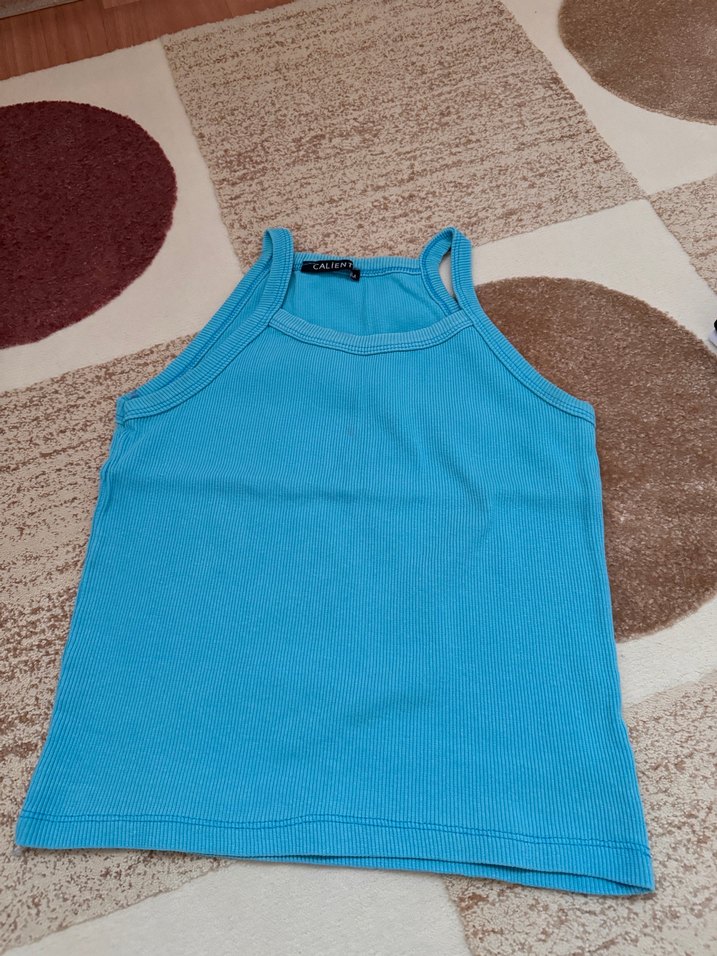 Pembe ve mavi  Mini Kadın Atlet top - Görsel 3