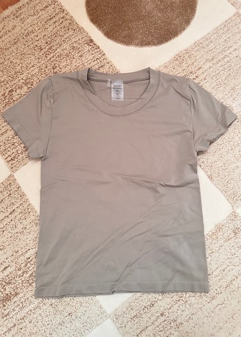 Bej Kısa Kollu Basic Tişört skims muadil - Görsel 2
