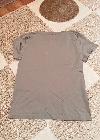 Bej Kısa Kollu Basic Tişört skims muadil - Görsel 4