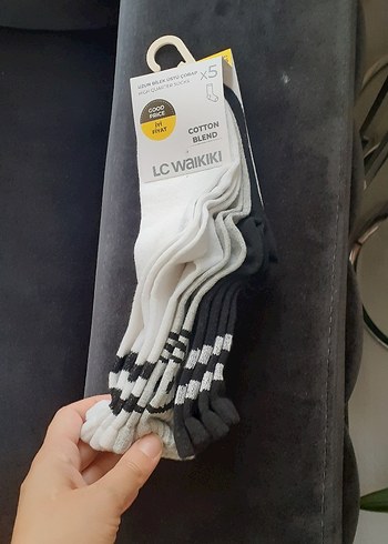 LC Waikiki Erkek Pamuklu Yüksek Bilek Çorap 5'li - Görsel 5