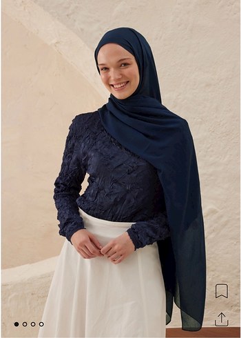 Freshscarfs Lacivert Rami viskon şal - Görsel 2