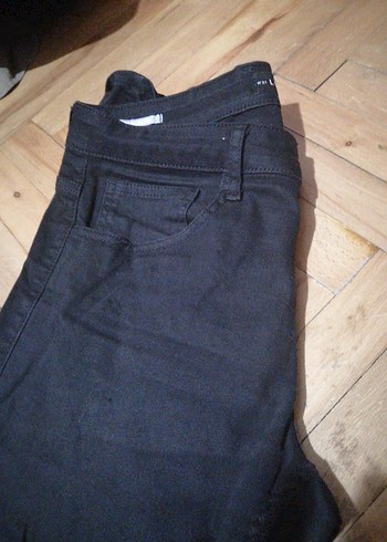 Düğmeli Siyah Denim  Jean - Görsel 4