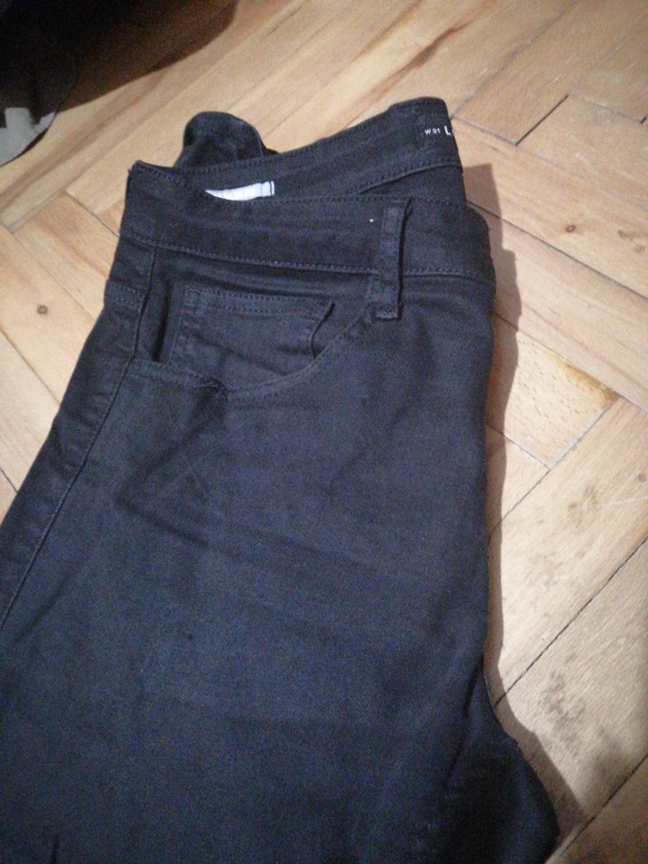 Düğmeli Siyah Denim  Jean - Görsel 4