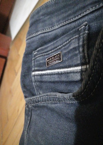 Erkek Lacivert Bol Kesim Kot Pantolon - Görsel 2