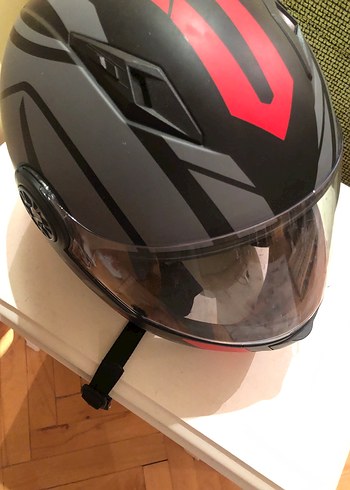 Kırmızı Baskılı Biker Motosiklet Kaskı - Görsel 5