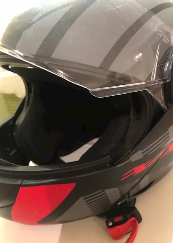 Kırmızı Baskılı Biker Motosiklet Kaskı - Görsel 3