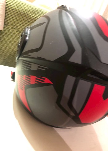 Kırmızı Baskılı Biker Motosiklet Kaskı - Görsel 2