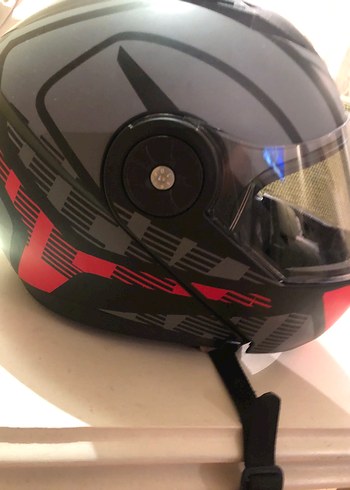 Kırmızı Baskılı Biker Motosiklet Kaskı - Görsel 4