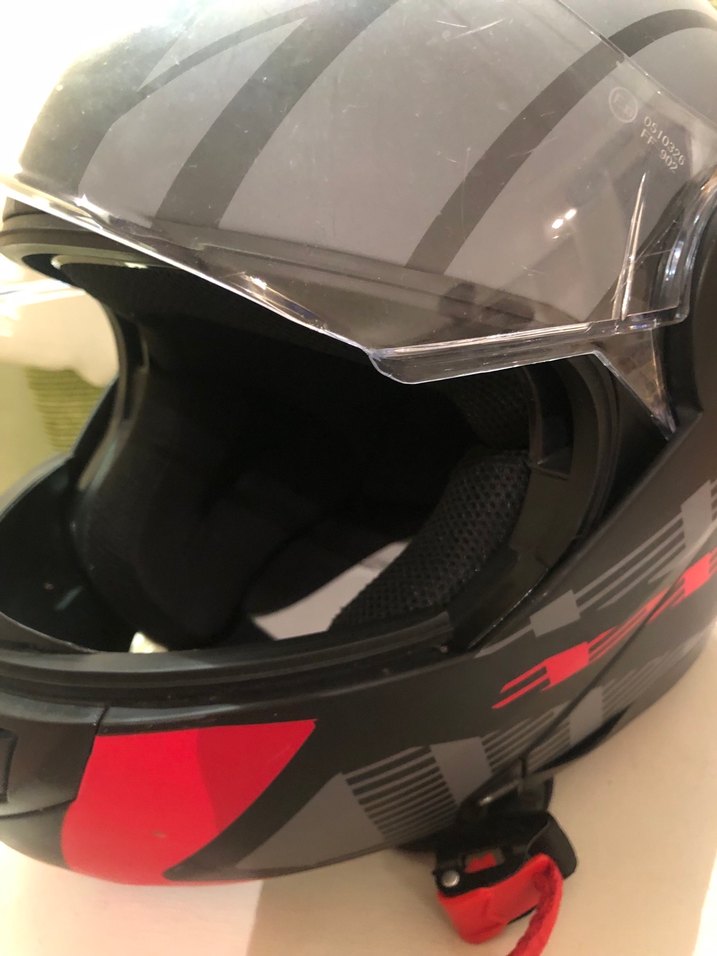 Kırmızı Baskılı Biker Motosiklet Kaskı - Görsel 3