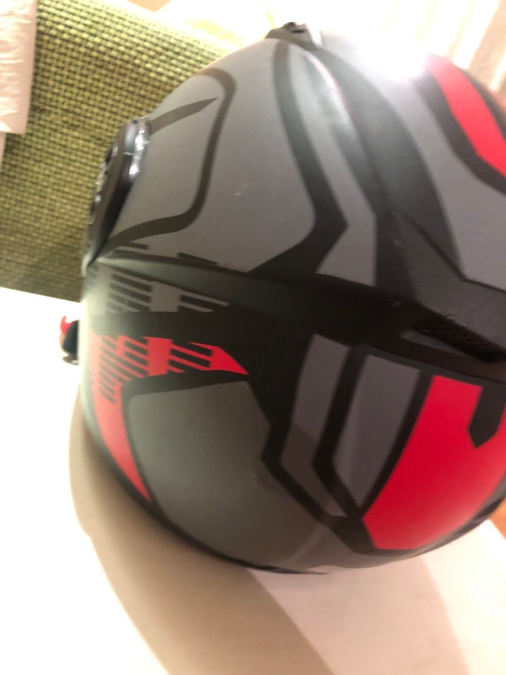 Kırmızı Baskılı Biker Motosiklet Kaskı - Görsel 2