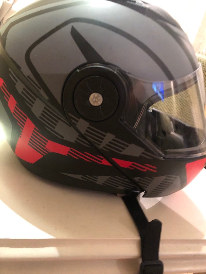 Kırmızı Baskılı Biker Motosiklet Kaskı - Görsel 4