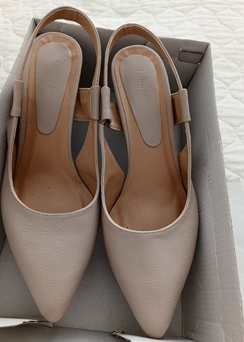 Bej Stiletto Topuklu Kadın Akşam Ayakkabısı