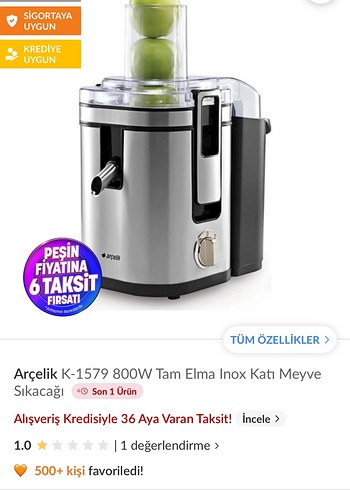 Arçelik Sert Meyve Sıkma Makinesi K1579 - Görsel 3