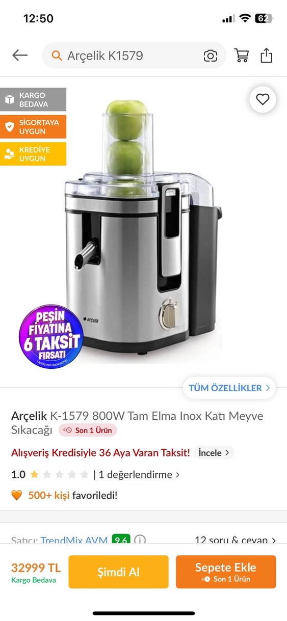 Arçelik Sert Meyve Sıkma Makinesi K1579 - Görsel 3