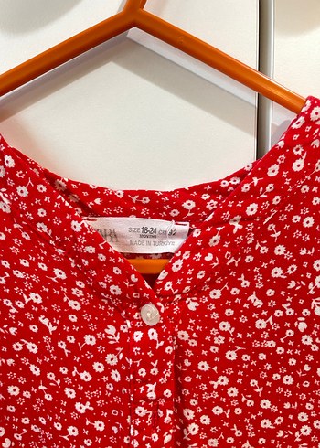 Kız Çocuk Kırmızı Düğmeli Bohem Elbise - Görsel 2