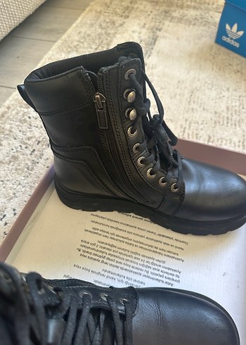 37 Beden siyah Renk Harley Davidson Siyah Bağcıklı bot