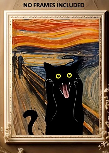 5D Elmas boyama çığlık atan kedi