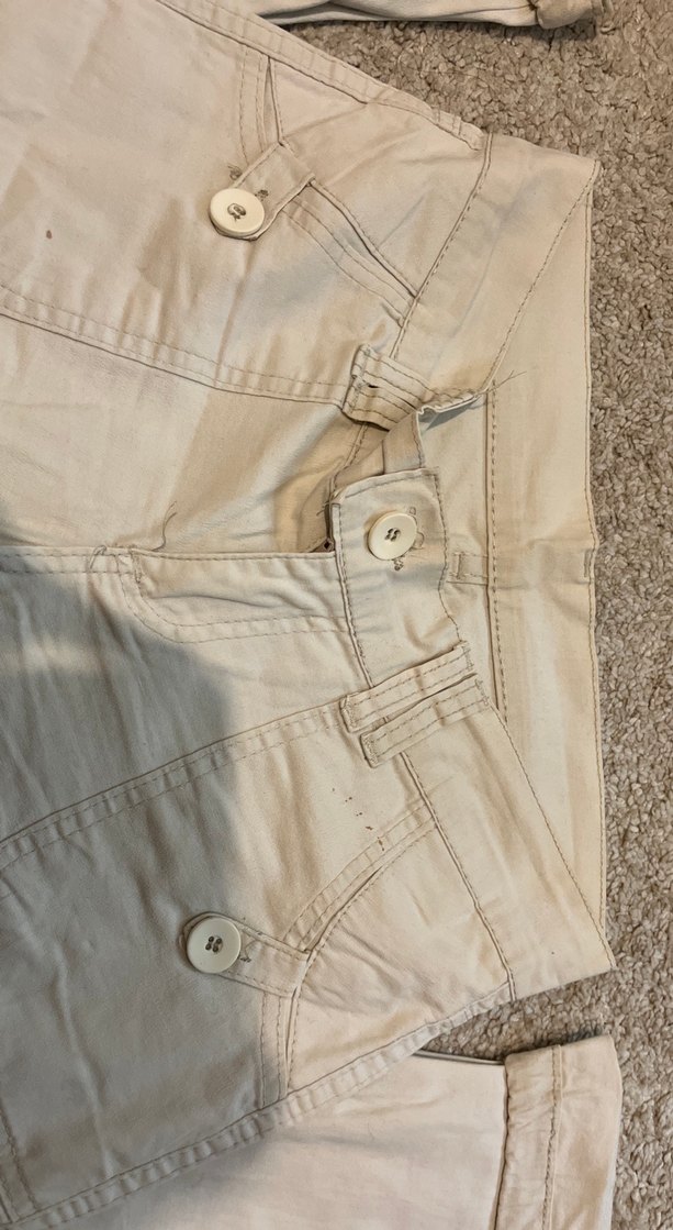 Düğmeli Bej Kadın Pantolon - Görsel 2