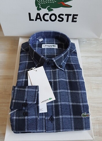 Lacoste slim fit kaşmir oduncu gömlek