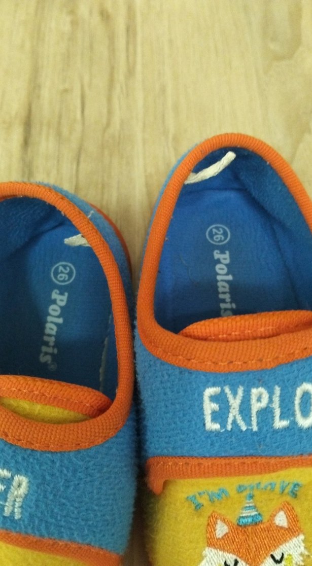 Renkli Erkek Çocuk Ev Terliği Velcro - Görsel 2