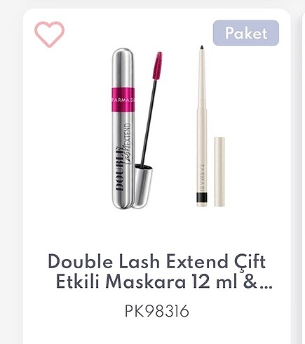 Double lash maskara ve siyah göz kalemi