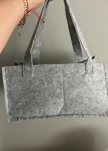 Gri Bebek Çantası Keçe Kumaş - Görsel 2