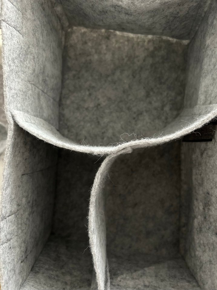 Gri Bebek Çantası Keçe Kumaş - Görsel 3