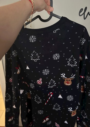 Yılbaşı desen Triko Kazak - Görsel 2