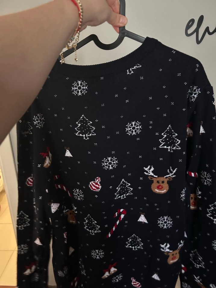 Yılbaşı desen Triko Kazak - Görsel 2