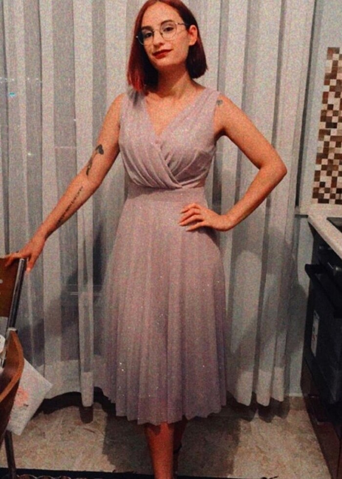 Gri elbise  - Görsel 2