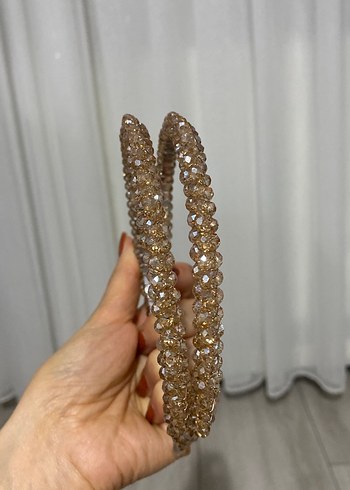 Boncuklu Bej Kadın Saç Aksesuarı - Görsel 2