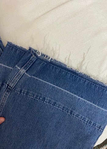 40 Beden lacivert Renk Wide leg crop jean