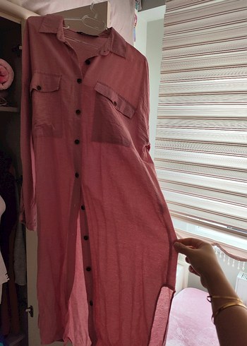 LC Waikiki Pembe Keten Uzun Kollu Bohem Gömlek