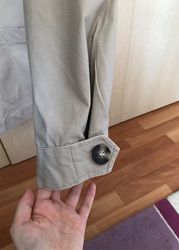 H&M Düğmeli kadın Bej Yağmurluk ve Rüzgarlık