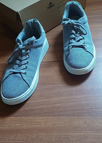 Diğer Gri Denim erkek Spor Ayakkabı Velcro Bağcıklı