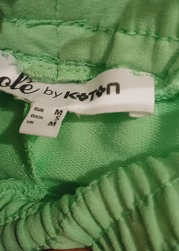 l Beden Bayan Loose Fit Yeşil Midi Kumaş Pantolon