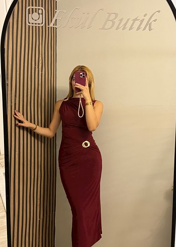 Diğer Tokalı midi elbise