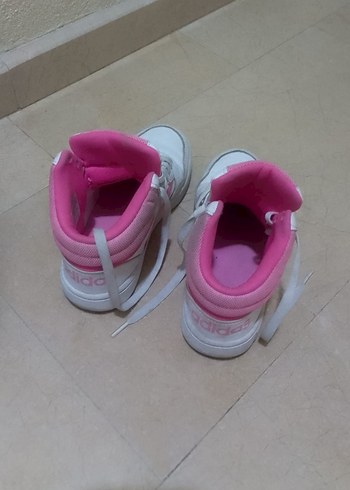 Beyaz Bağcıklı Kız Çocuk Sneaker - Görsel 3