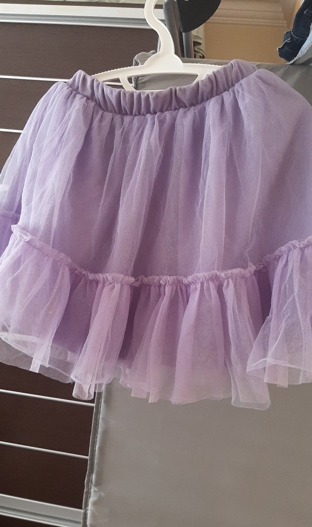 Kız Çocuk İşlemeli Beyaz Gömlek ve Lila Tütü Etek 8-9 Yaş - Görsel 4