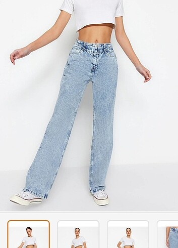 Trendyolmilla mavi yüksek bel jean