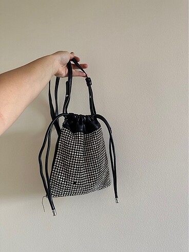 Alexander Wang Siyah Deri Taşlı Çanta