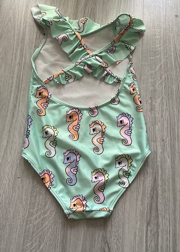 H&M Kız Çocuk Turkuaz Baskılı Mayo
