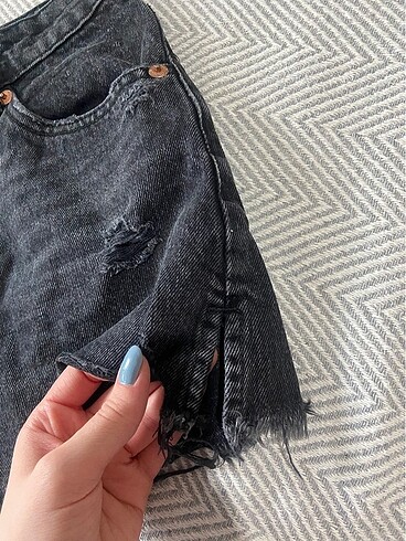 xs Beden gri Renk Zara Denim Şort