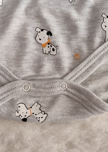 Uzun Kollu Gri Bebek Body - Görsel 3