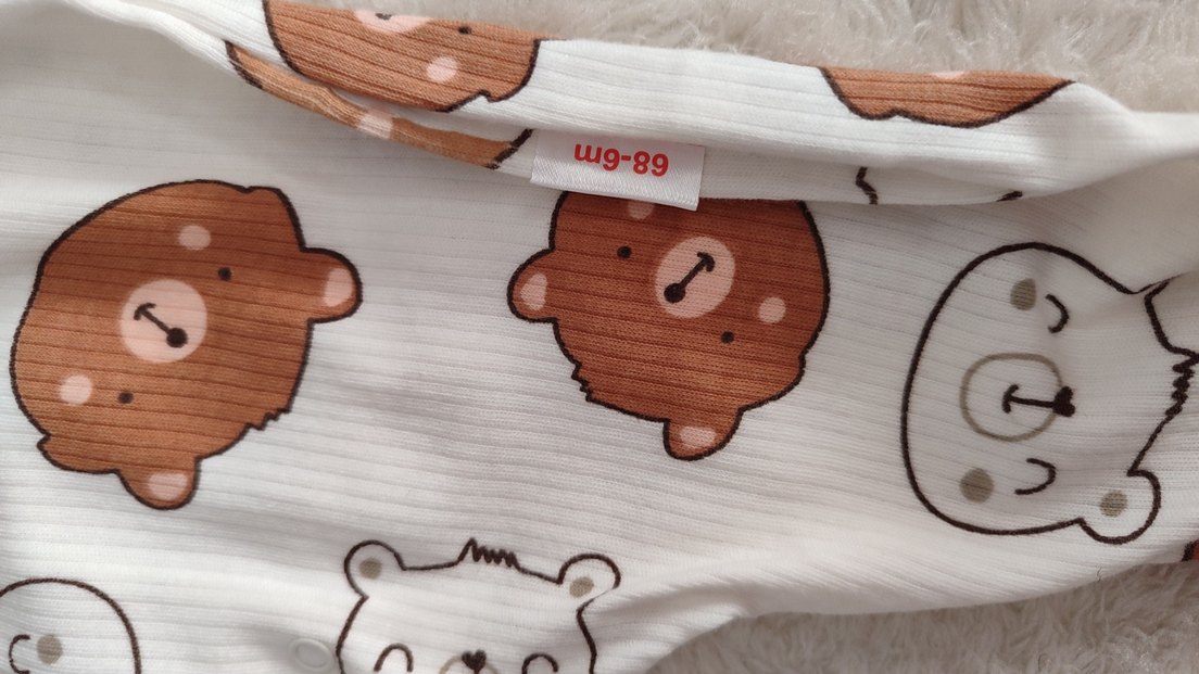 Uzun Kollu Ayı Desenli Bebek Tulum - Görsel 4