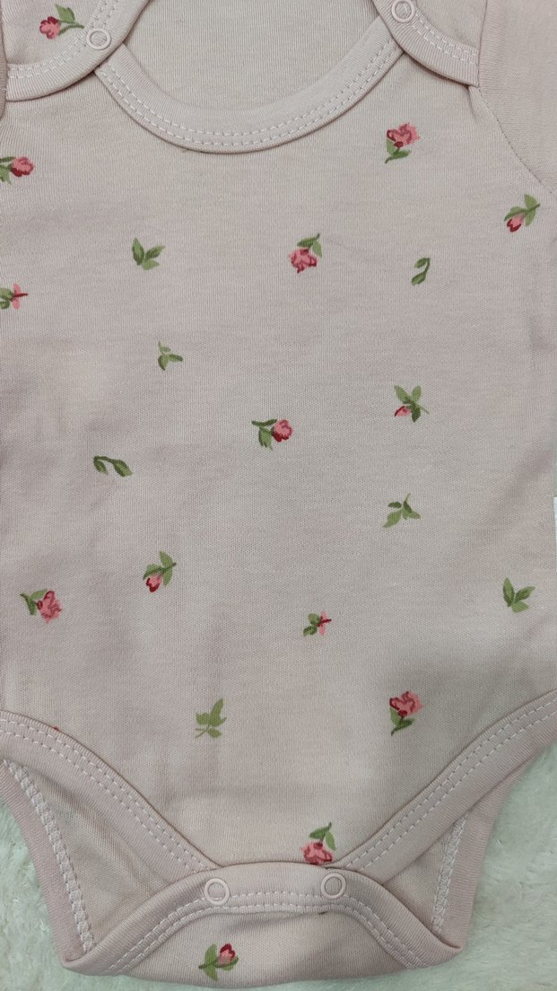 Uzun Kollu Pembe Nakışlı Bebek Body - Görsel 4