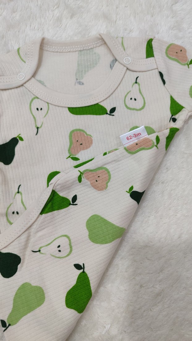 Beyaz Baskılı Uzun Kollu Bebek Body - Görsel 3